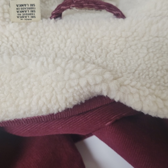 NWT Levi's Original Trucker Jacket Corduroy Sherpa Women's XS Irregular Burgundy - Picture 16 of 16